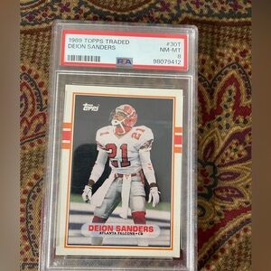 1989 TOPPS TRADED DEION SANDERS PSA #30T NM-MT 8 98079412